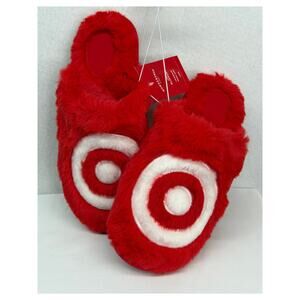 Target Wondershop Red White Bullseye Slip On Slippers NWT Women 9/10, Men 7/8